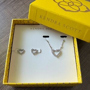 Kendra Scott heart earrings and necklace